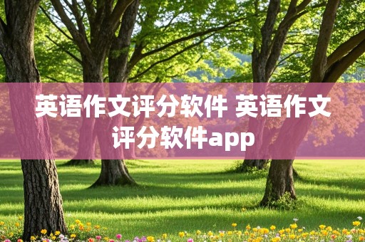 英语作文评分软件 英语作文评分软件app