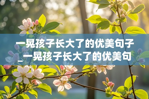 一晃孩子长大了的优美句子_一晃孩子长大了的优美句子短句