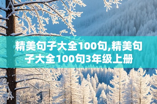 精美句子大全100句,精美句子大全100句3年级上册