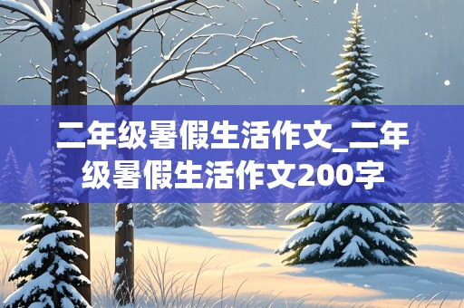 二年级暑假生活作文_二年级暑假生活作文200字