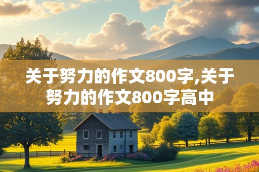 关于努力的作文800字,关于努力的作文800字高中