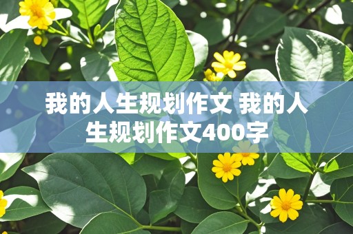 我的人生规划作文 我的人生规划作文400字