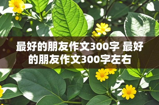 最好的朋友作文300字 最好的朋友作文300字左右