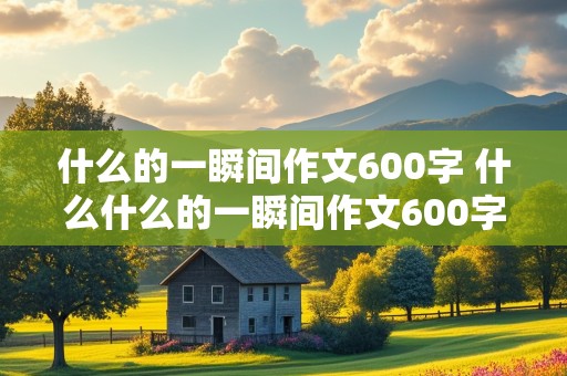 什么的一瞬间作文600字 什么什么的一瞬间作文600字