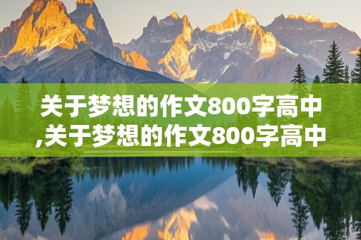 关于梦想的作文800字高中,关于梦想的作文800字高中议论文