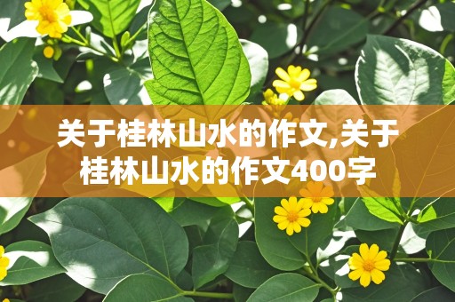 关于桂林山水的作文,关于桂林山水的作文400字