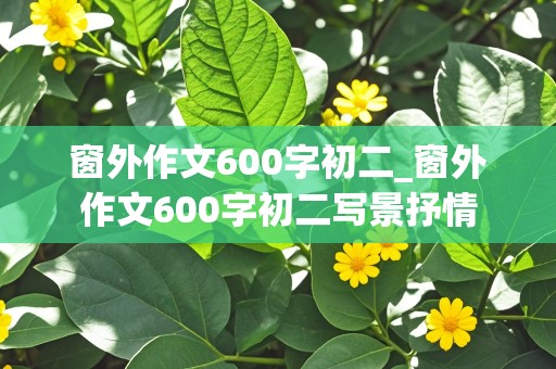 窗外作文600字初二_窗外作文600字初二写景抒情