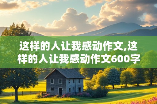 这样的人让我感动作文,这样的人让我感动作文600字