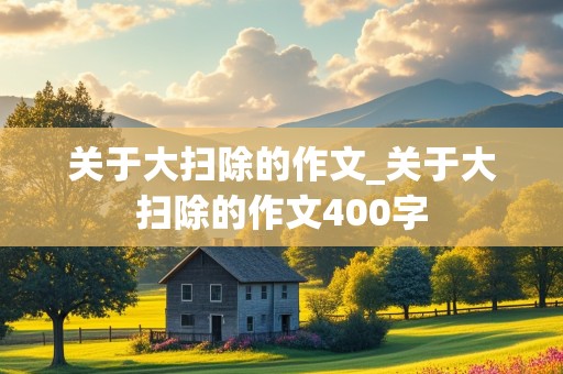 关于大扫除的作文_关于大扫除的作文400字