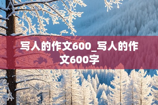 写人的作文600_写人的作文600字