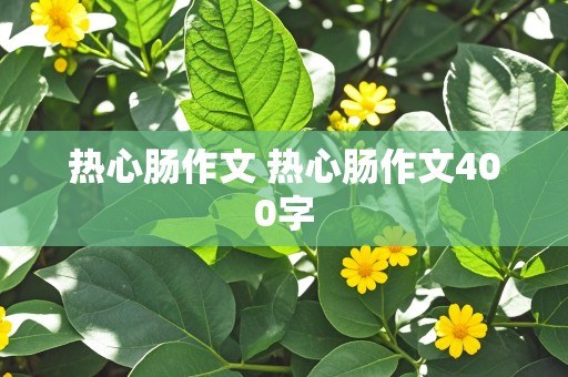 热心肠作文 热心肠作文400字