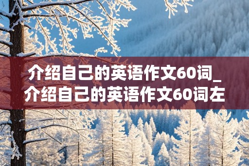 介绍自己的英语作文60词_介绍自己的英语作文60词左右