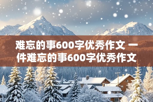 难忘的事600字优秀作文 一件难忘的事600字优秀作文