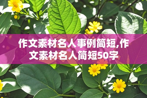 作文素材名人事例简短,作文素材名人简短50字