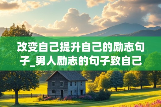 改变自己提升自己的励志句子_男人励志的句子致自己