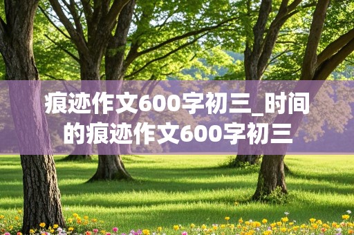 痕迹作文600字初三_时间的痕迹作文600字初三