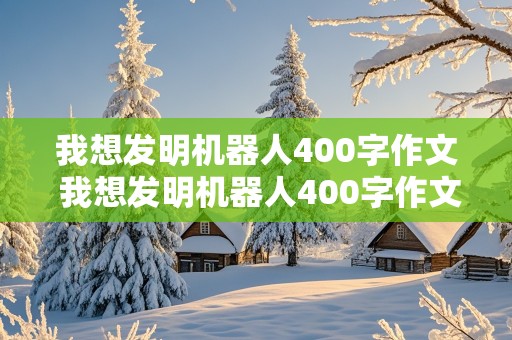 我想发明机器人400字作文 我想发明机器人400字作文四年级