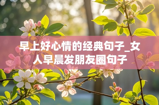 早上好心情的经典句子_女人早晨发朋友圈句子