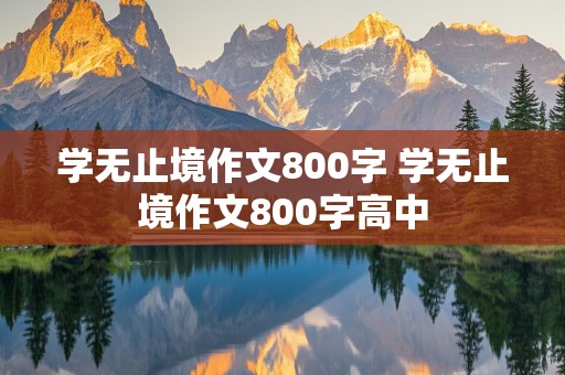 学无止境作文800字 学无止境作文800字高中