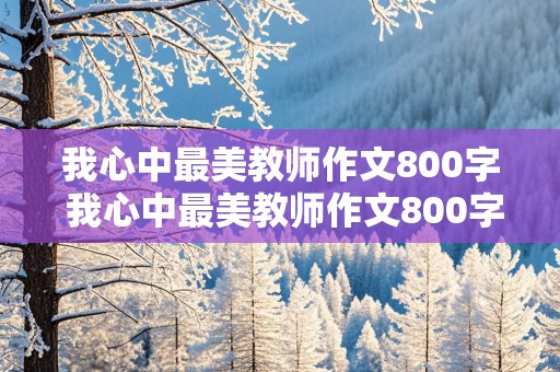 我心中最美教师作文800字 我心中最美教师作文800字高中