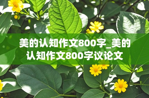 美的认知作文800字_美的认知作文800字议论文