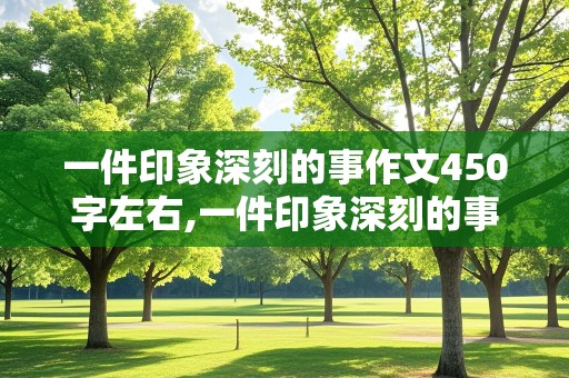 一件印象深刻的事作文450字左右,一件印象深刻的事作文450字左右怎么写