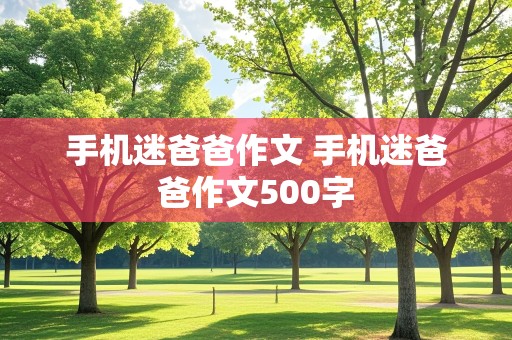 手机迷爸爸作文 手机迷爸爸作文500字