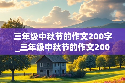 三年级中秋节的作文200字_三年级中秋节的作文200字的怎么写