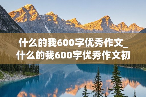 什么的我600字优秀作文_什么的我600字优秀作文初一