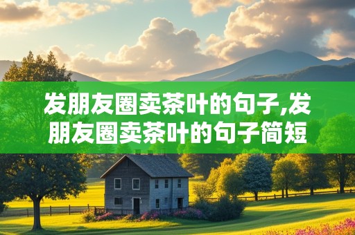 发朋友圈卖茶叶的句子,发朋友圈卖茶叶的句子简短