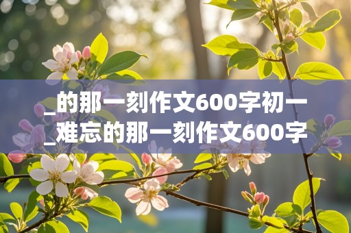 _的那一刻作文600字初一_难忘的那一刻作文600字初一