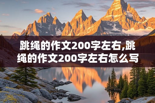 跳绳的作文200字左右,跳绳的作文200字左右怎么写