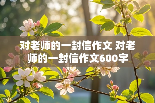 对老师的一封信作文 对老师的一封信作文600字