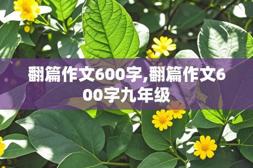 翻篇作文600字,翻篇作文600字九年级