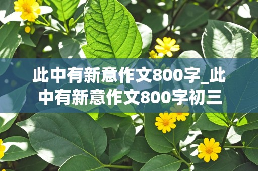 此中有新意作文800字_此中有新意作文800字初三