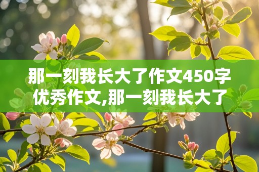 那一刻我长大了作文450字优秀作文,那一刻我长大了作文450字优秀作文和提钢