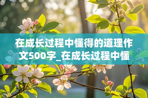 在成长过程中懂得的道理作文500字_在成长过程中懂得的道理作文500字怎么写