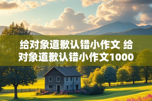 给对象道歉认错小作文 给对象道歉认错小作文1000字