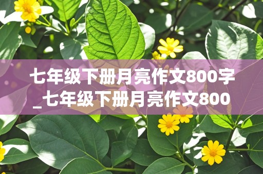 七年级下册月亮作文800字_七年级下册月亮作文800字托物言志