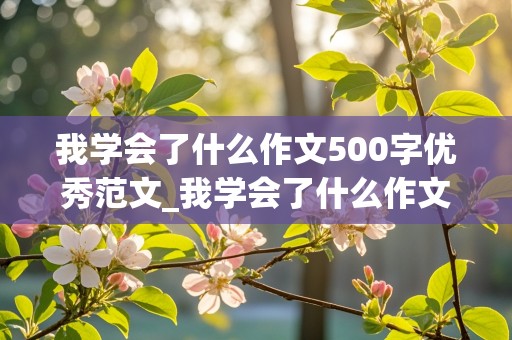 我学会了什么作文500字优秀范文_我学会了什么作文500字优秀范文打印