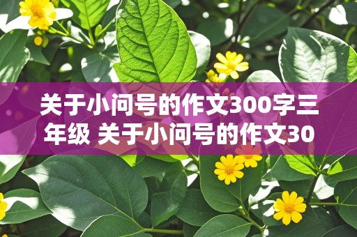 关于小问号的作文300字三年级 关于小问号的作文300字三年级怎么写