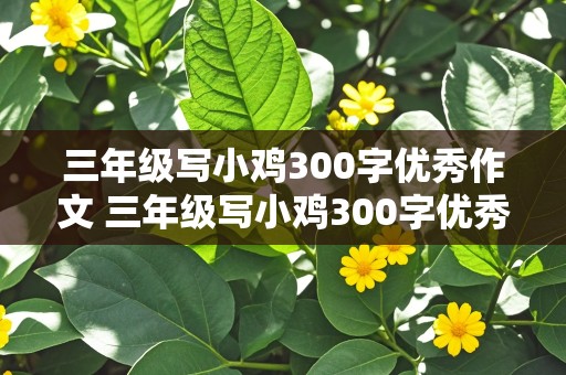 三年级写小鸡300字优秀作文 三年级写小鸡300字优秀作文怎么写