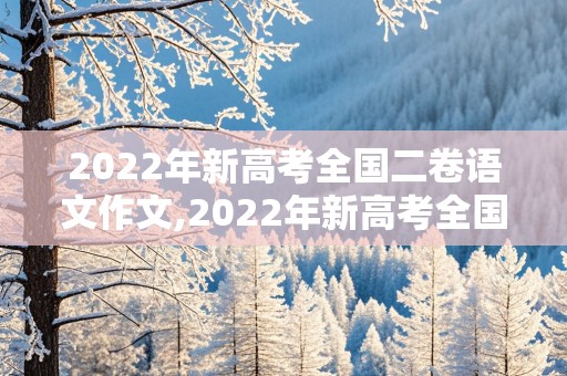 2022年新高考全国二卷语文作文,2022年新高考全国二卷语文作文提纲