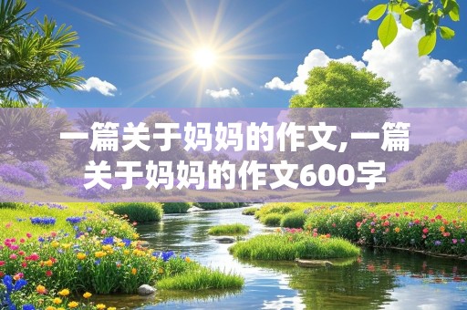 一篇关于妈妈的作文,一篇关于妈妈的作文600字