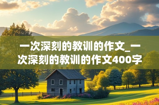 一次深刻的教训的作文_一次深刻的教训的作文400字