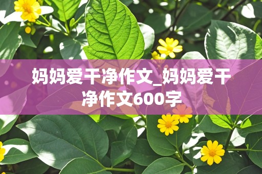 妈妈爱干净作文_妈妈爱干净作文600字