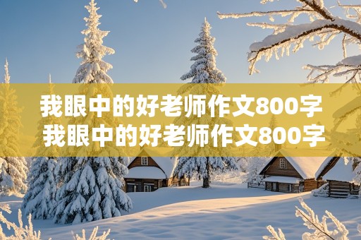 我眼中的好老师作文800字 我眼中的好老师作文800字高中