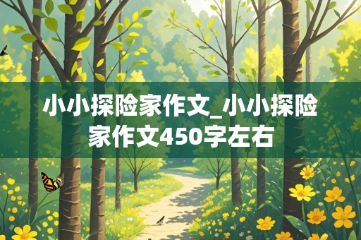 小小探险家作文_小小探险家作文450字左右