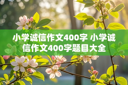 小学诚信作文400字 小学诚信作文400字题目大全