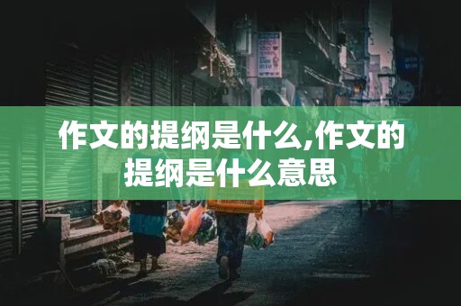 作文的提纲是什么,作文的提纲是什么意思